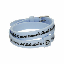 Il MEZZOMETRO Mod. I LOVE YOU SILVER BUCKLE EDITION - LIGHT BLUE - Bracciale in silicone/silicone bracelet