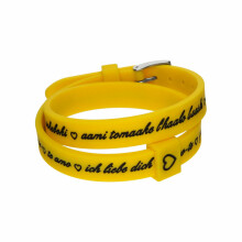 Il MEZZOMETRO Mod. I LOVE YOU SILVER BUCKLE EDITION - YELLOW - Bracciale in silicone/silicone bracelet