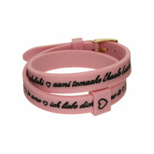 Il MEZZOMETRO Mod. I LOVE YOU GOLD BUCKLE EDITION - PINK - Bracciale in silicone/silicone bracelet