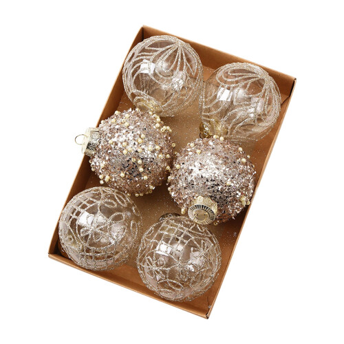 Enfeites de Natal de plástico transparente, 8 cm (3,14 polegadas), 6 peças 1