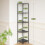 5-Tier Corner Bookshelf 65" Tall Gray 2