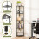 5-Tier Corner Bookshelf Gray 65 in Tall 3