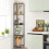 5-Tier Corner Bookshelf Gray 65 in Tall 5
