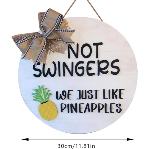 Décoration de porte en bois en forme d'ananas, style ferme blanche 2