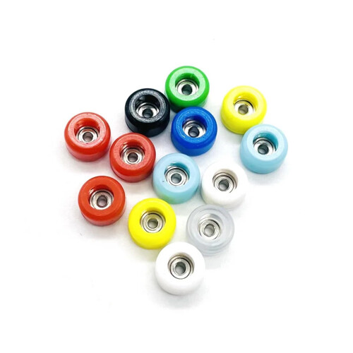 Clear Fingerboard Wheels with Bearings 8pcs Transparent Mini Skateboard Replacement Set