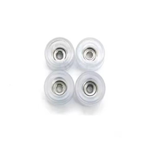 Clear Fingerboard Wheels with Bearings 8pcs Transparent Mini Skateboard Replacement Set 1