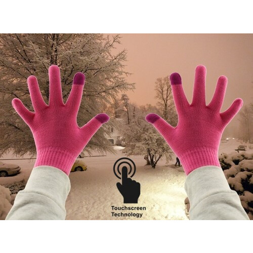 (Pink) Bertie & Bo Kids Touchscreen Gloves 1
