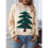 Weihnachtspullover für Damen, Rundhalspullover, Langarm, Weihnachtskleidung Aprikose L 2