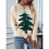 Weihnachtspullover für Damen, Rundhalspullover, Langarm, Weihnachtskleidung Aprikose L 3