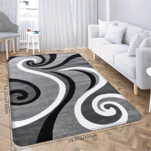 (100cm X 150cm / 39.37in X 59.10in) Modern Living Room Rug, Easy Line Print Carpet, Elegant Style for Living Room, Entrance Door Mat