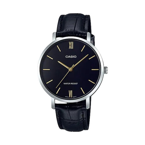 CASIO COLLECTION Mod. MINIMAL, LEATHER - BLACK