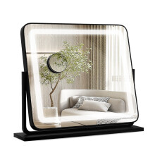 Specchio da tavolo illuminato a LED Specchio per trucco con luci 56 x 12 x 48 cm Nero