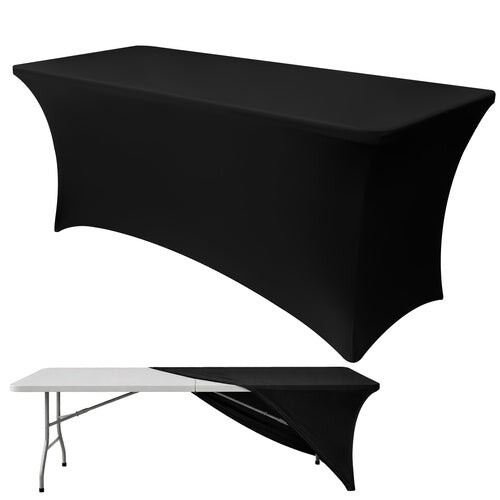 Elastický čierny banketný obrus 180x75 cm