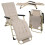 Opklapbare tuinstoel met kussen, 3 standen, beige 2