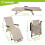 Opklapbare tuinstoel met kussen, 3 standen, beige 1