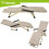 Opklapbare tuinstoel met kussen, 3 standen, beige 5