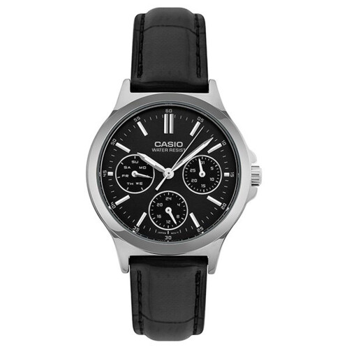 CASIO COLLECTION Mod. LADY MULTIFUNCTION, LEATHER - BLACK