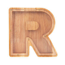 Letter R Piggy Bank Acrylic Coin Bank Clear Savings Jar with Visible Tracking for Desk Display