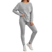 Two Piece Sets For Women Fall Clothing Set Warm Soft-Gray M