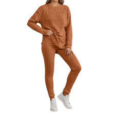 Two Piece Sets For Women Fall Clothing Set Warm Soft-Orange M
