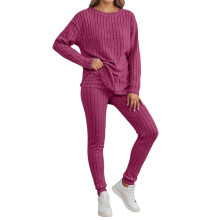 Two Piece Sets For Women Fall Clothing Set Warm Soft-Purple XXL