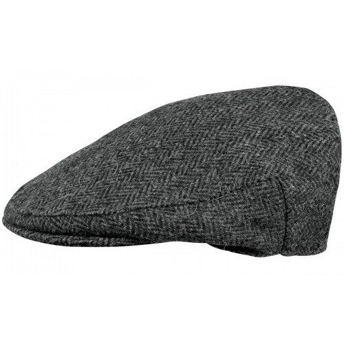 (Black, S) Boardmans Harris Tweed Flat Cap 1