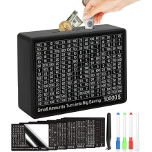 Medium Wooden Money Saving Box for Adults with Multiple Targets Travel and Education Fund Gift