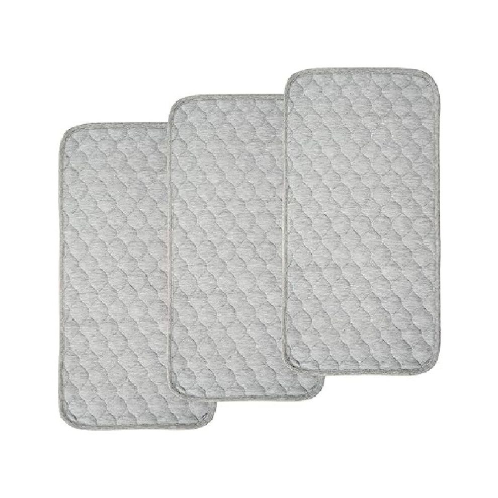 Baby Diaper Pads Bamboo Quilted Thicker Waterproof Changing Pad Liners, 3 Count Gray