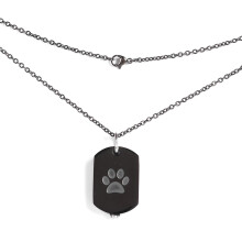 Personalisierte Halskette, eleganter Anhänger in Form einer Tierurne mit Pfotenabdruckmuster, individuelle Gedenkkette für die Asche Ihres