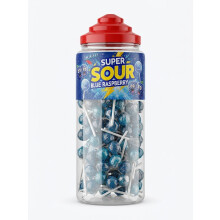 150 Lick - It Blue Raspberry Lollipops Super Sour Individually Wrapped Candy