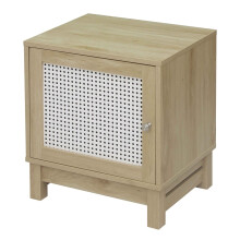 Bedside table with 1 door and rattan front
