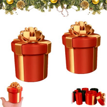 Annoying Screw Gift Box Set, HardtoOpen Money Puzzle Boxes, Bright Red Nesting 2 Pack