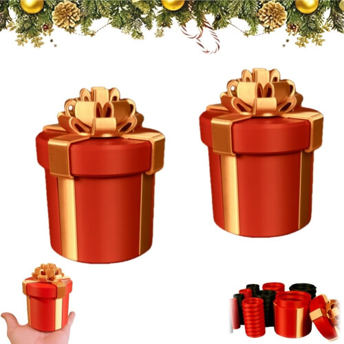 Annoying Screw Gift Box Set, HardtoOpen Money Puzzle Boxes, Bright Red Nesting 2 Pack