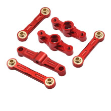 RC Car Upgrade Parts Accessories Metal Steering Arm Assembly for Tamiya TT02 1/10 Scale Red