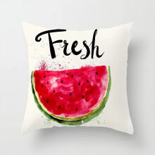 Cotton Linen Pillow Case Watermelon Banana Print 2 pcs