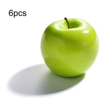 6 umělých zelených jablek, pěnové dekorativní ovoce