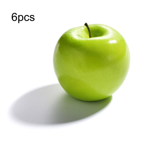 6 Fructe decorative din spumă cu mere verzi artificiale