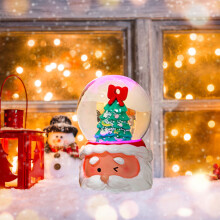 Svítící křišťálová koule Santa Claus