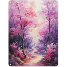 Metallskylt för körsbärsblommor i skogen 30x20 cm