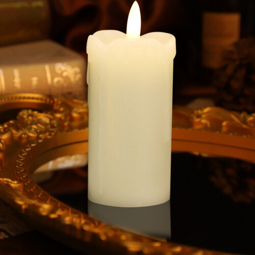 LED Flameless Candles Glass Pillar 4-Pack 2