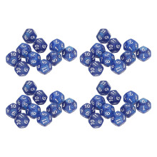 40 dés polyédriques à 12 faces, chiffres transparents, imperméables et résistants à l'oxydation, bleus, parfaits pour les jeux et l'ap