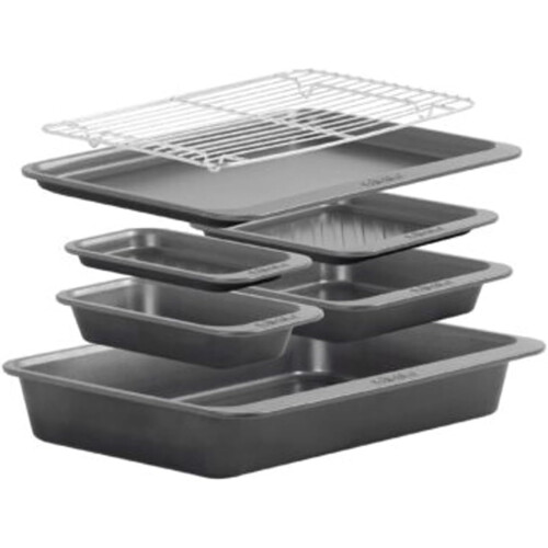 7 Piece Non Stick Bakeware Set With Cooling Rack 2