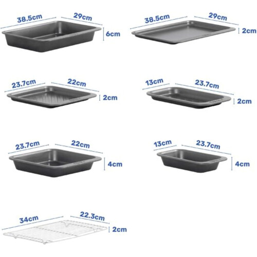 7 Piece Non Stick Bakeware Set With Cooling Rack 1