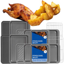 7 Piece Non Stick Bakeware Set With Cooling Rack