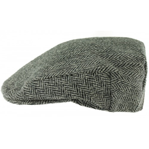 (Checked 2 - Grey, M) Boardmans Harris Tweed Flat Cap 1