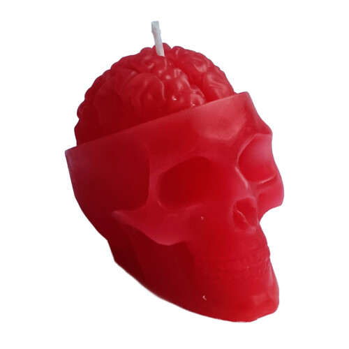 Skull Brain Duftlys Rød 68g 1