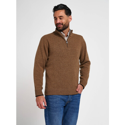 JACK PYKE Jack Pyke Ashcombe 100% Lambswool Zip Knit Jumper Pullover Barley Small 2