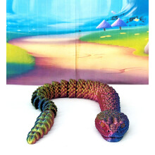 3D Printed Snake 10 Inch Articulated Fidget Toy with Smooth Motion and EcoFriendly Material