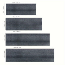 (Milky Gray, 45*150cm/17.72*59.06inch) A Creamy Grey Striped Carpet with a Thickness of 0.3 Suitable for the Entrance Door, Balcony