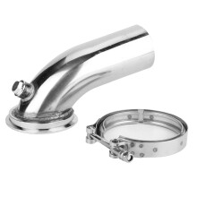 Țeavă de eșapament cu cot pentru vehicule cu turbocompresor, cot curbat la 90 de grade cu dopul senzorului de oxigen și clemă cu bandă în V,